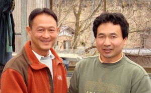 Brian Nguyen with Yoshikazu Otsuka ( Otsuka Koi Farm )